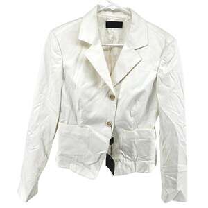 Narciso Rodriguez Suit Silk Skirt Set Two Button Blazer White 42/46 M/L NWT